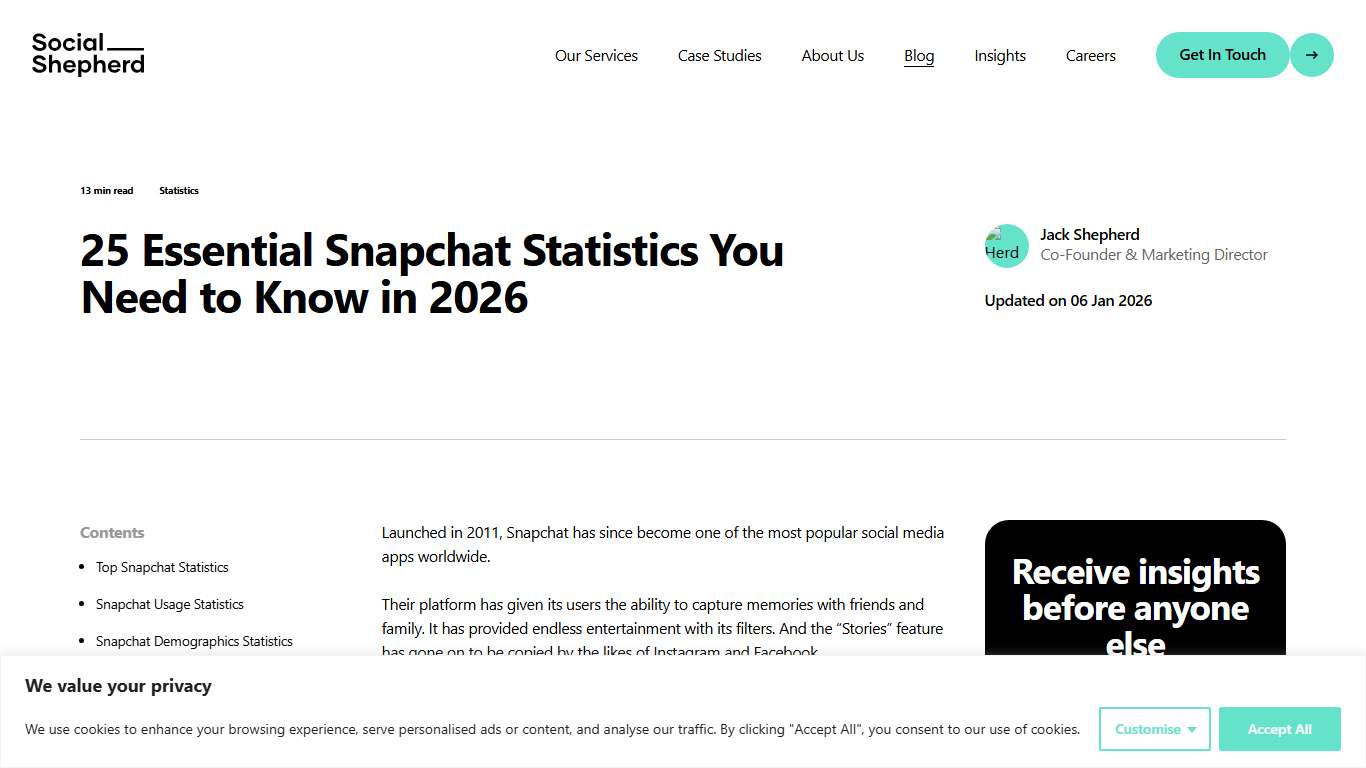 25 Essential Snapchat Statistics You Need to Know in 2026